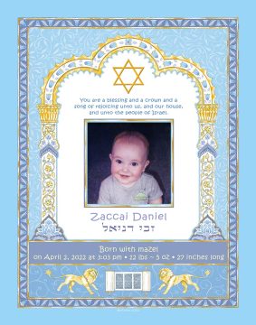 Covenant Baby Boy Wall Art by Mickie Caspi Blue