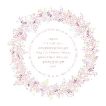 Ferns Baby Girl Blessing Wall Art by Mickie Caspi Pink