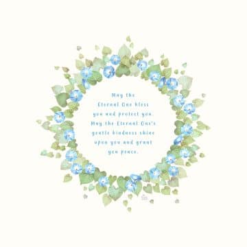 Morning Glory Bower Baby Child Blessing Wall Art by Mickie Caspi Baby Blue