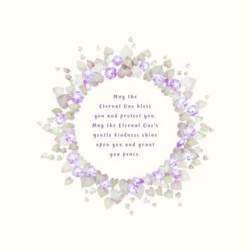 Morning Glory Bower Baby Girl Blessing Wall Art by Mickie Caspi Mauve