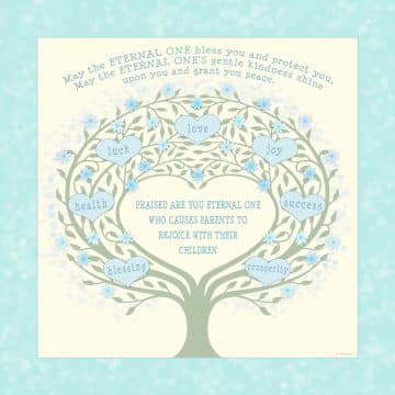 Loving Family Baby Boy Blessing Wall Art by Mickie Caspi Baby