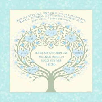 Loving Family Baby Boy Blessing Wall Art by Mickie Caspi Baby