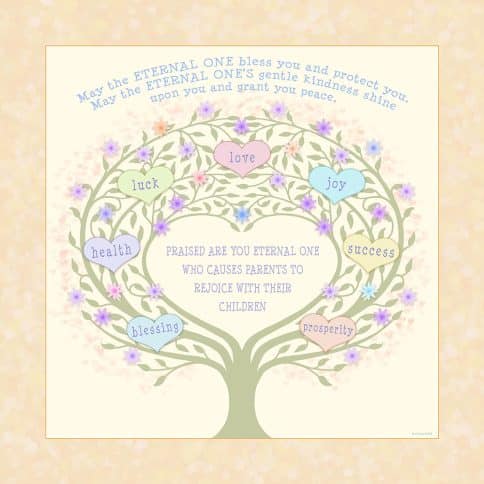 Loving Family Baby Girl Blessing Wall Art by Mickie Caspi Baby