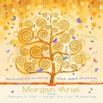 Tree of Life Baby Child Wall Art by Mickie Caspi