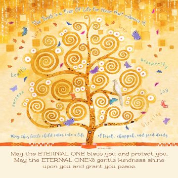 Tree of Life Baby Blessing Wall Art by Mickie Caspi