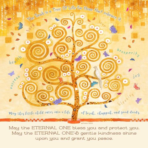 Tree of Life Baby Blessing Wall Art by Mickie Caspi