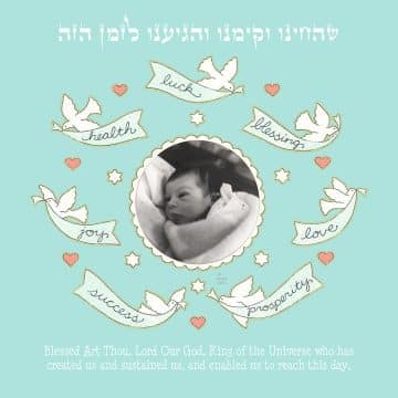 Newborn Blessing Boy Kids Art by Mickie Caspi