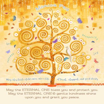 Tree of Life Girl Kids Names Art by Mickie Caspi