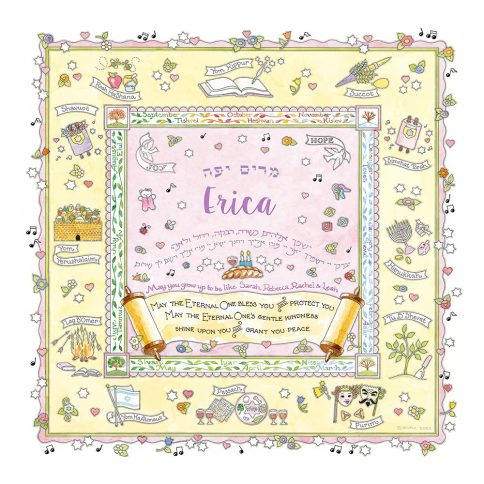 Seasons Girl Kids Names Art by Mickie Caspi