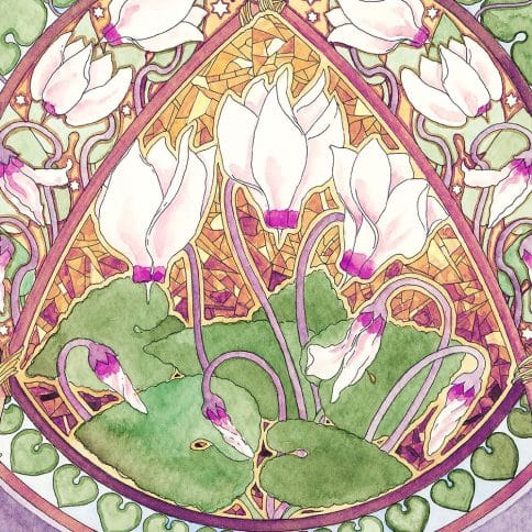 Jewish Art Calendar 2024 by Mickie Caspi August 2024 Close-Up