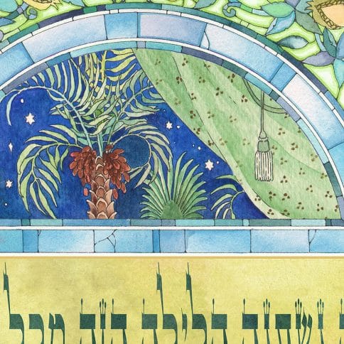 Jewish Art Calendar 2025 by Mickie Caspi April 2024 Close Up