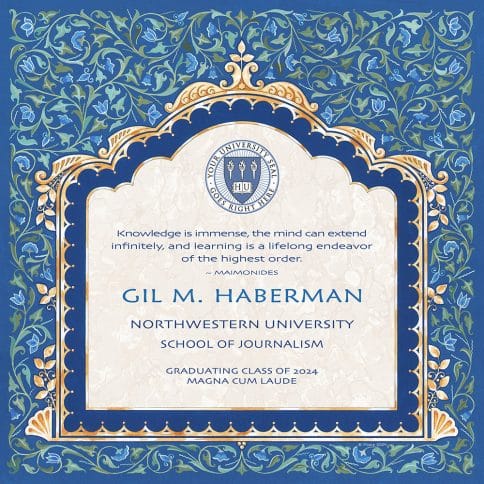 Personalized Graduating Class Persian Gift by Mickie Caspi Blue