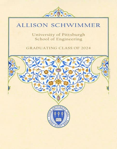 Personalized Graduating Class Arabesque Gift by Mickie Caspi Ultramarine