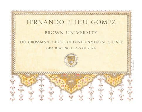 Personalized Graduating Class Floral Arabesque Gift by Mickie Caspi Sand