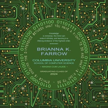 Tech Graduation Gift Motherboard Electric Green by Mickie Caspi