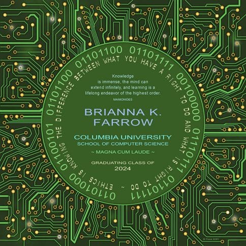 Tech Graduation Gift Motherboard Electric Green by Mickie Caspi