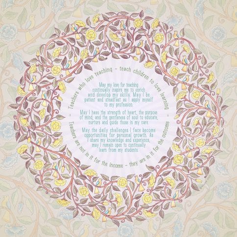 Floral Circle Nurture Educator Gift by Mickie Caspi MOSS