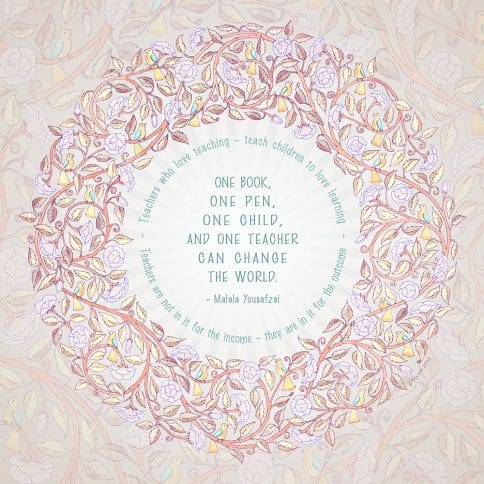 Floral Circle Book Educator Gift by Mickie Caspi DAWN
