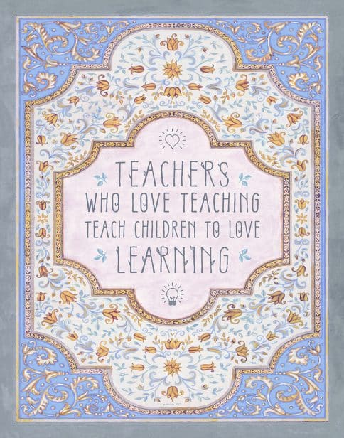 Florentine Learning Educator Gift by Mickie Caspi BLUE MIST