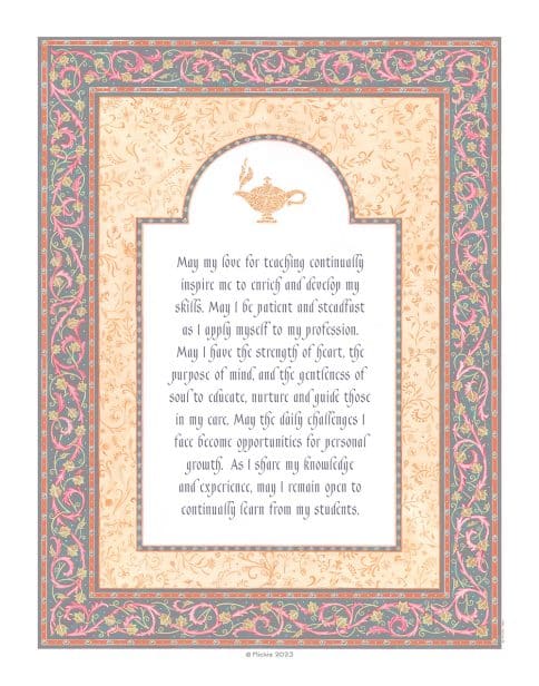 Scroll Nurture Educator Gift by Mickie Caspi ROSE