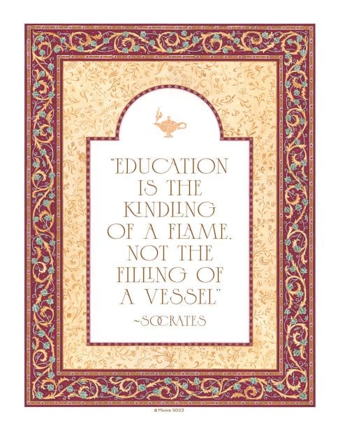 Scroll Education Educator Gift by Mickie Caspi BURGUNDY