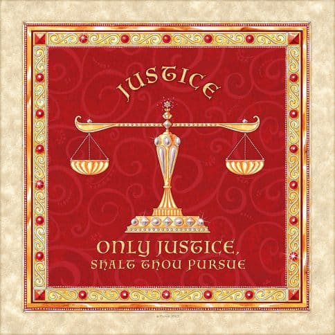 Lawyers Creed Jewelled Scales Professions Gift by Mickie Caspi RED English Only