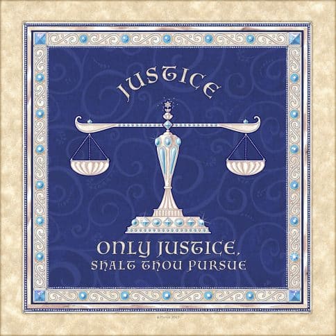 Lawyers Creed Jewelled Scales Professions Gift by Mickie Caspi SILVER English Only