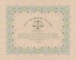 Lawyers Creed Parchment Professions Gift by Mickie Caspi LEAF