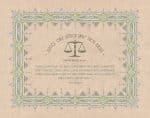 Lawyers Creed Parchment Professions Gift by Mickie Caspi LEAF