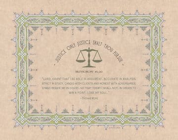 Lawyers Creed Parchment Professions Gift by Mickie Caspi LEAF