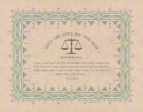 Lawyers Creed Parchment Professions Gift by Mickie Caspi LEAF