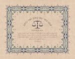 Lawyers Creed Parchment Professions Gift by Mickie Caspi CHARCOAL