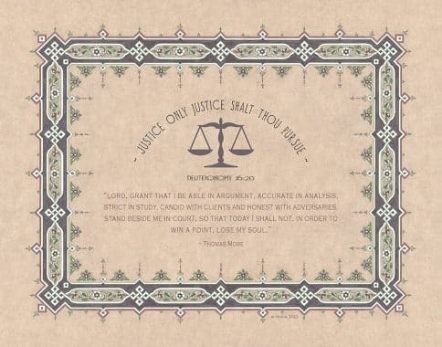 Lawyers Creed Parchment Professions Gift by Mickie Caspi CHARCOAL