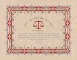 Lawyers Creed Parchment Professions Gift by Mickie Caspi RED