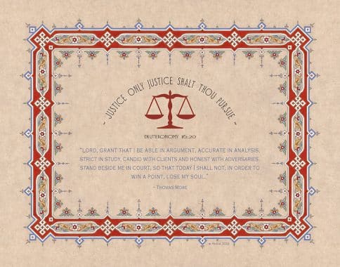 Lawyers Creed Parchment Professions Gift by Mickie Caspi RED