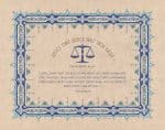 Lawyers Creed Parchment Professions Gift by Mickie Caspi NAVY