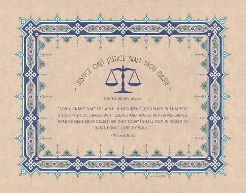 Lawyers Creed Parchment Professions Gift by Mickie Caspi NAVY