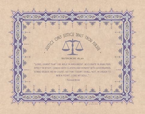 Lawyers Creed Parchment Professions Gift by Mickie Caspi PLUM