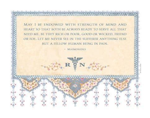 Nurse Prayer Floral Arabesque by Mickie Caspi MIST