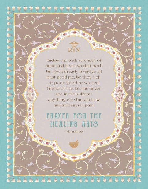 Nurse Prayer Graceful by Mickie Caspi TURQUOISE
