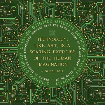 Tech Motherboard Electric Green Gift by Mickie Caspi - Technology