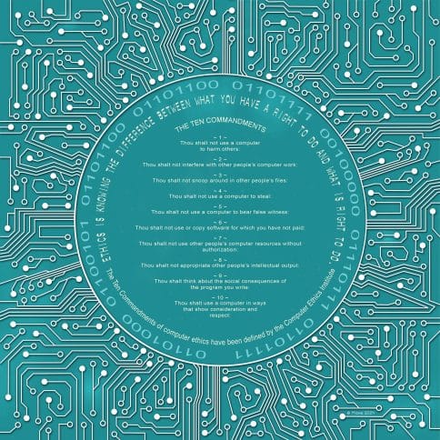 Tech Motherboard Aqua Gift by Mickie Caspi - Ten Commandments